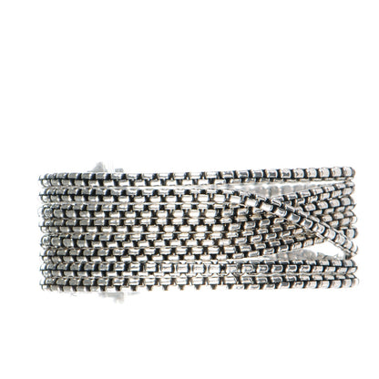 David Yurman Sterling Silver Eight-Row Box Chain Bracelet 3 of 6