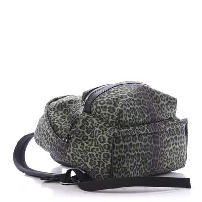 Saint Laurent Printed Canvas Leopard Classic Hunting Backpack Green 2 of 8