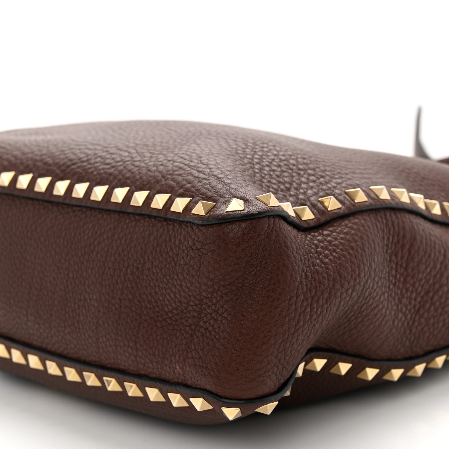 Valentino Garavani Pebbled Calfskin Large Rockstud Flip-Lock Messenger Bag Brown 10 of 12