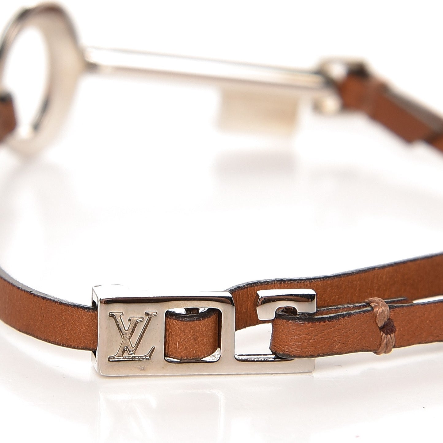 Leather Travel Key Bracelet Cognac