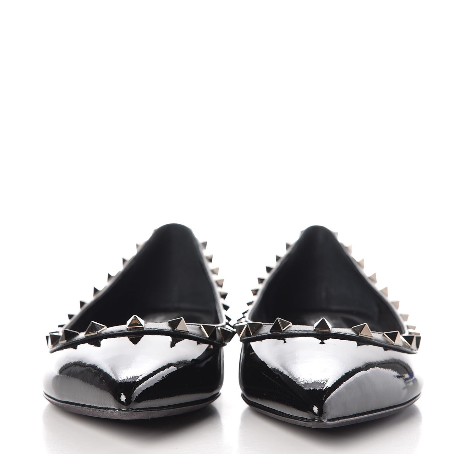 Patent Rockstud Ballerina Flats 39 Black