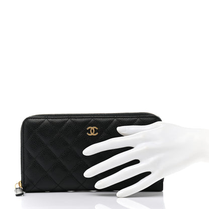 Chanel Caviar Quilted Large Gusset Zip Around Wallet Black 2 of 14