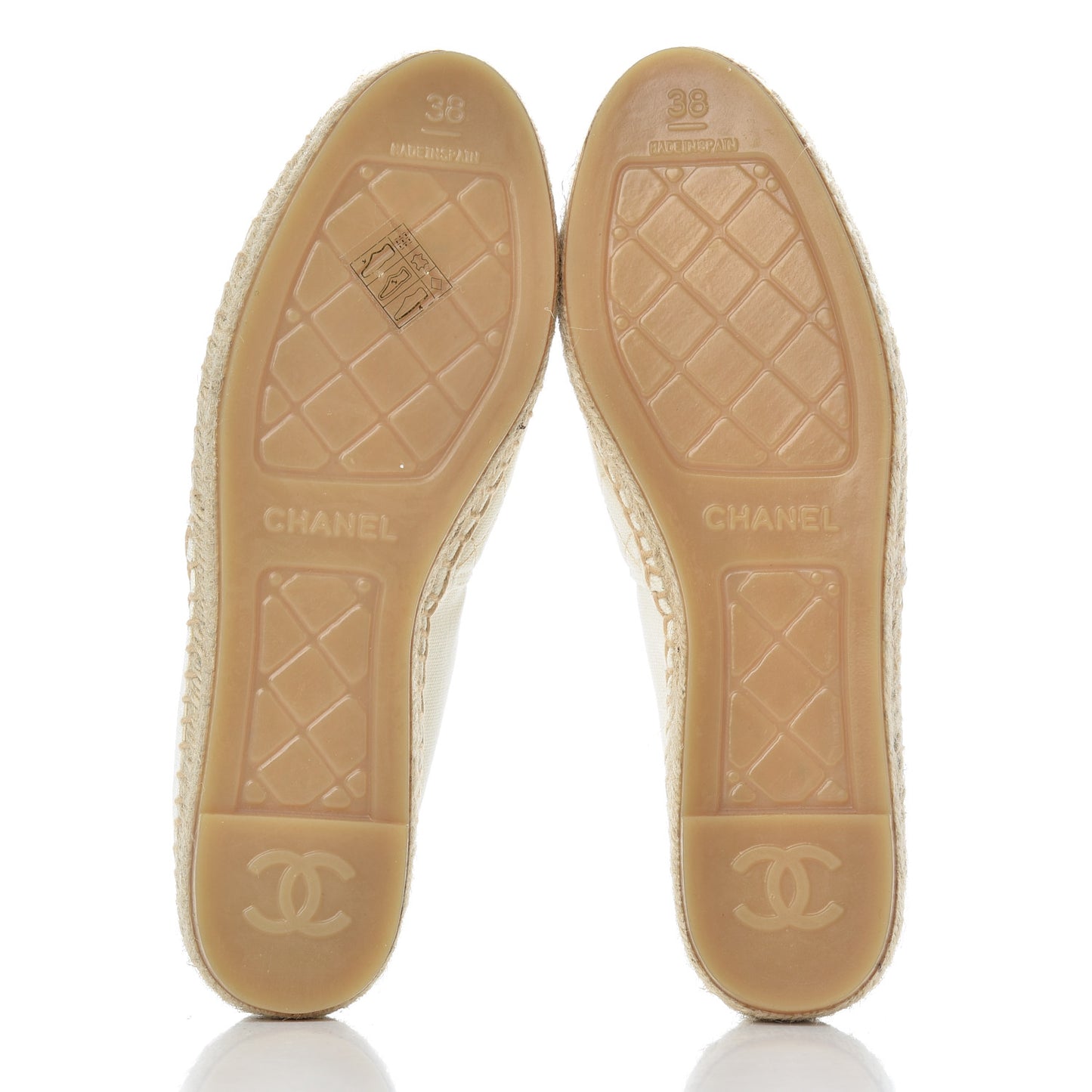 Fabric Biarritz CC Espadrilles 38 White Gold