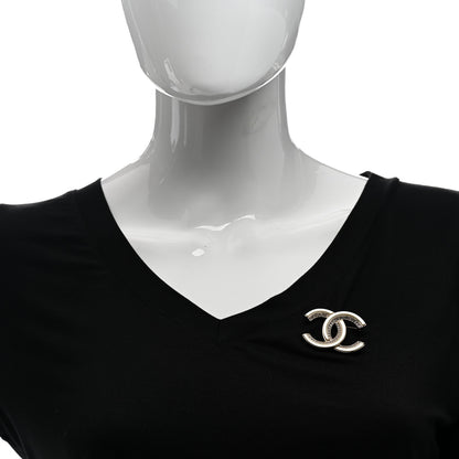 Chanel Resin Crystal CC Brooch Gold 2 of 5