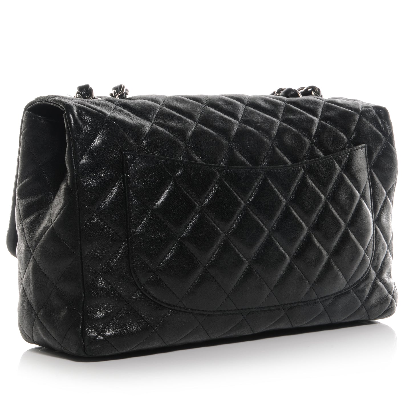 Washed Lambskin Quilted Jumbo Hybrid Reissue Flap Black