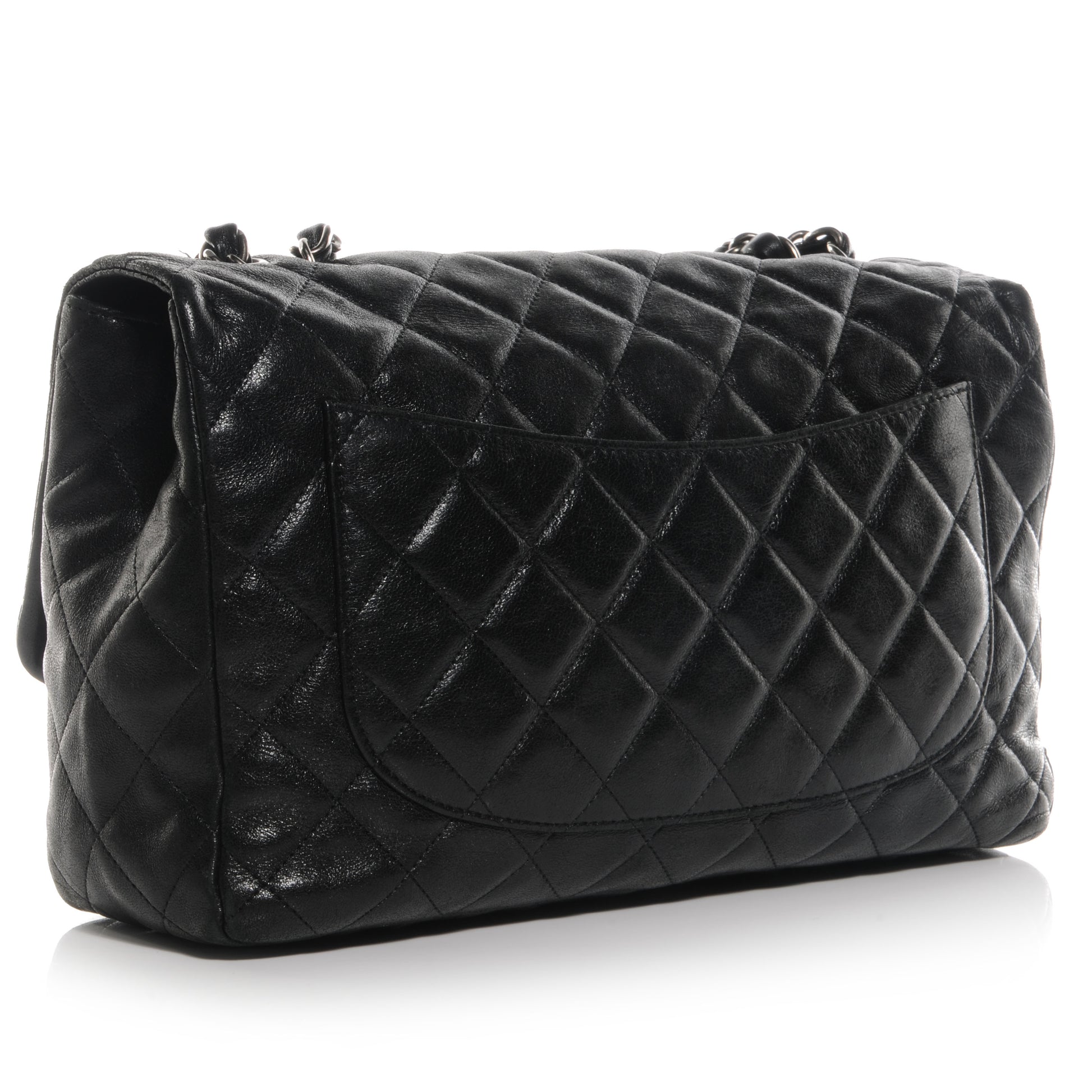 Chanel Washed Lambskin Quilted Jumbo Hybrid Reissue Flap Black 3 of 7