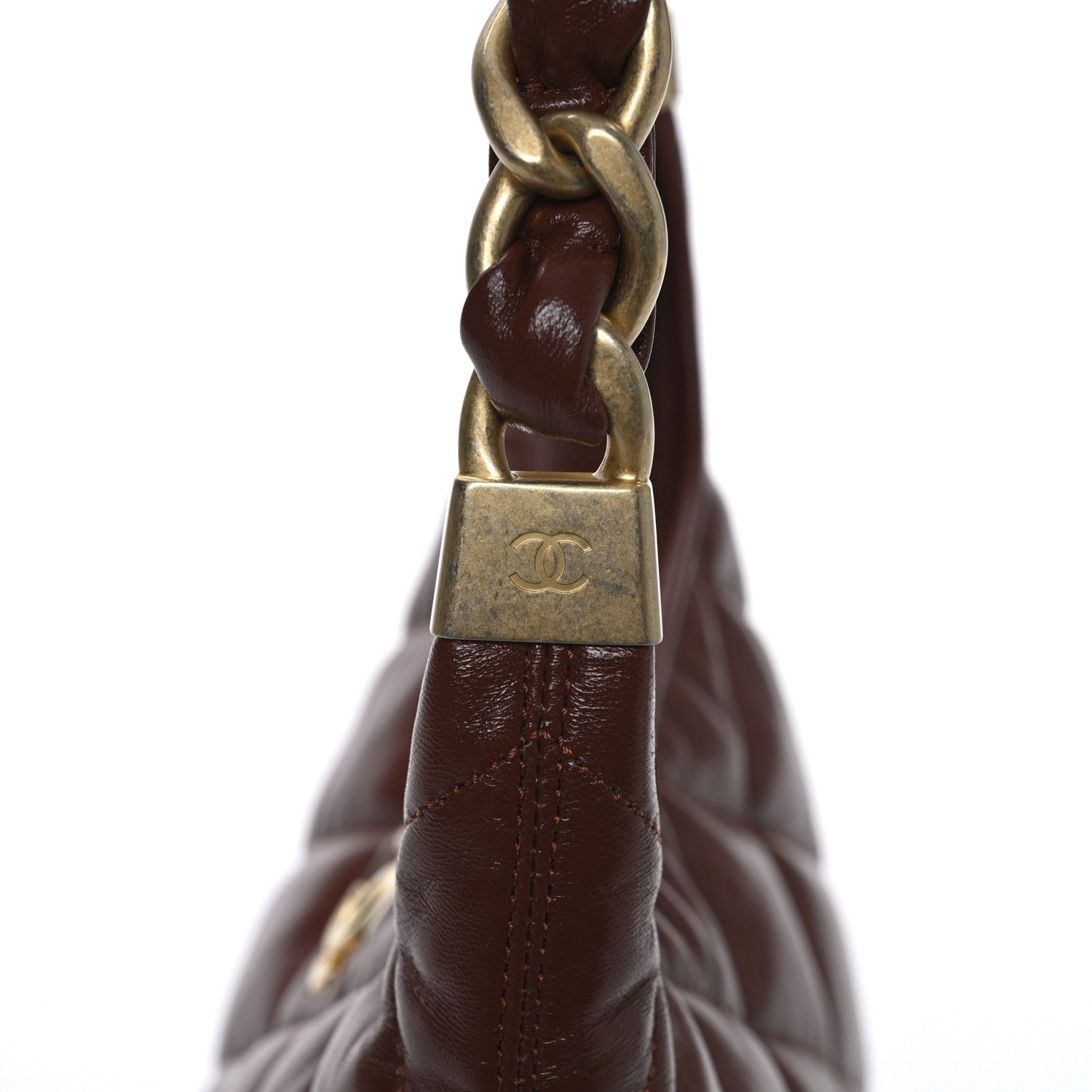 Chanel Shiny Crumpled Lambskin Quilted Small CC Funky Town Hobo