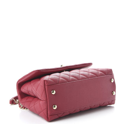 Chanel Caviar Quilted Mini Coco Handle Flap Fuchsia 4 of 10