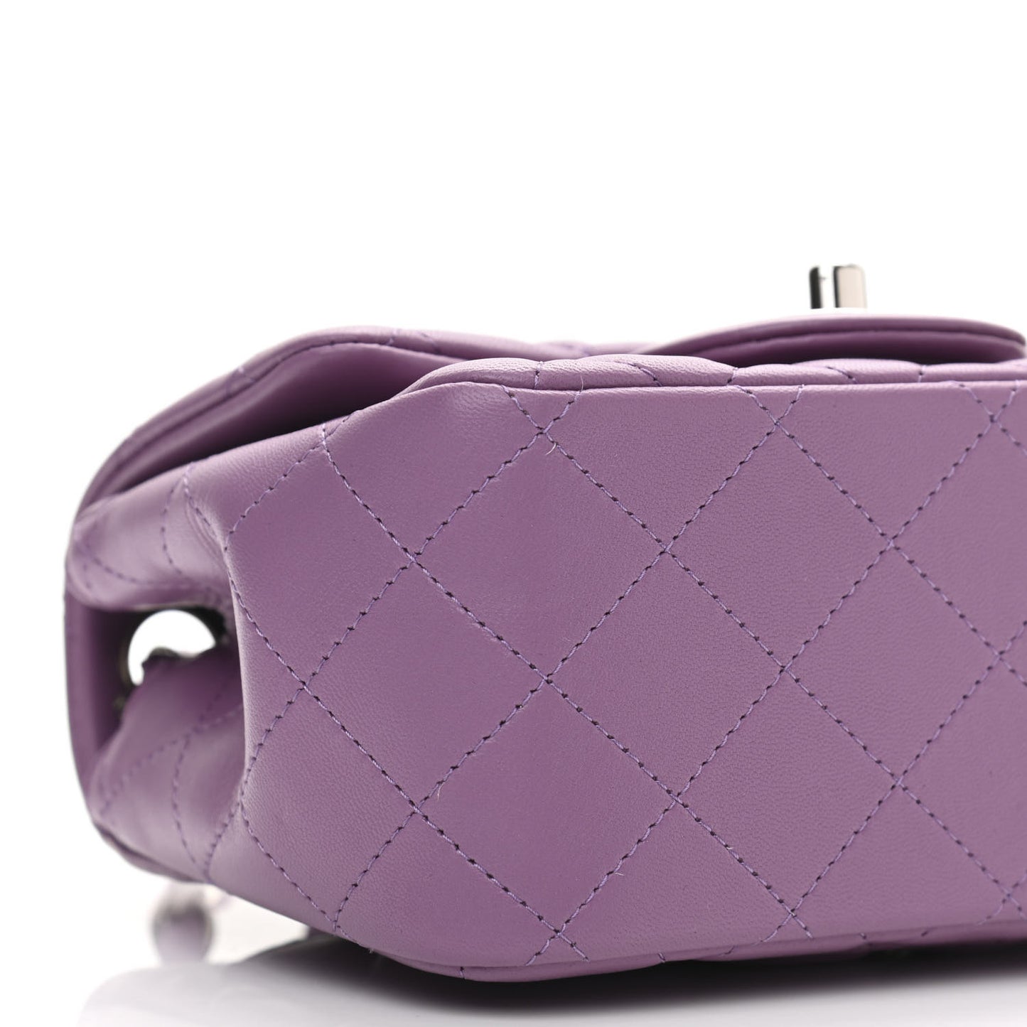 Lambskin Quilted Mini Square Flap Purple