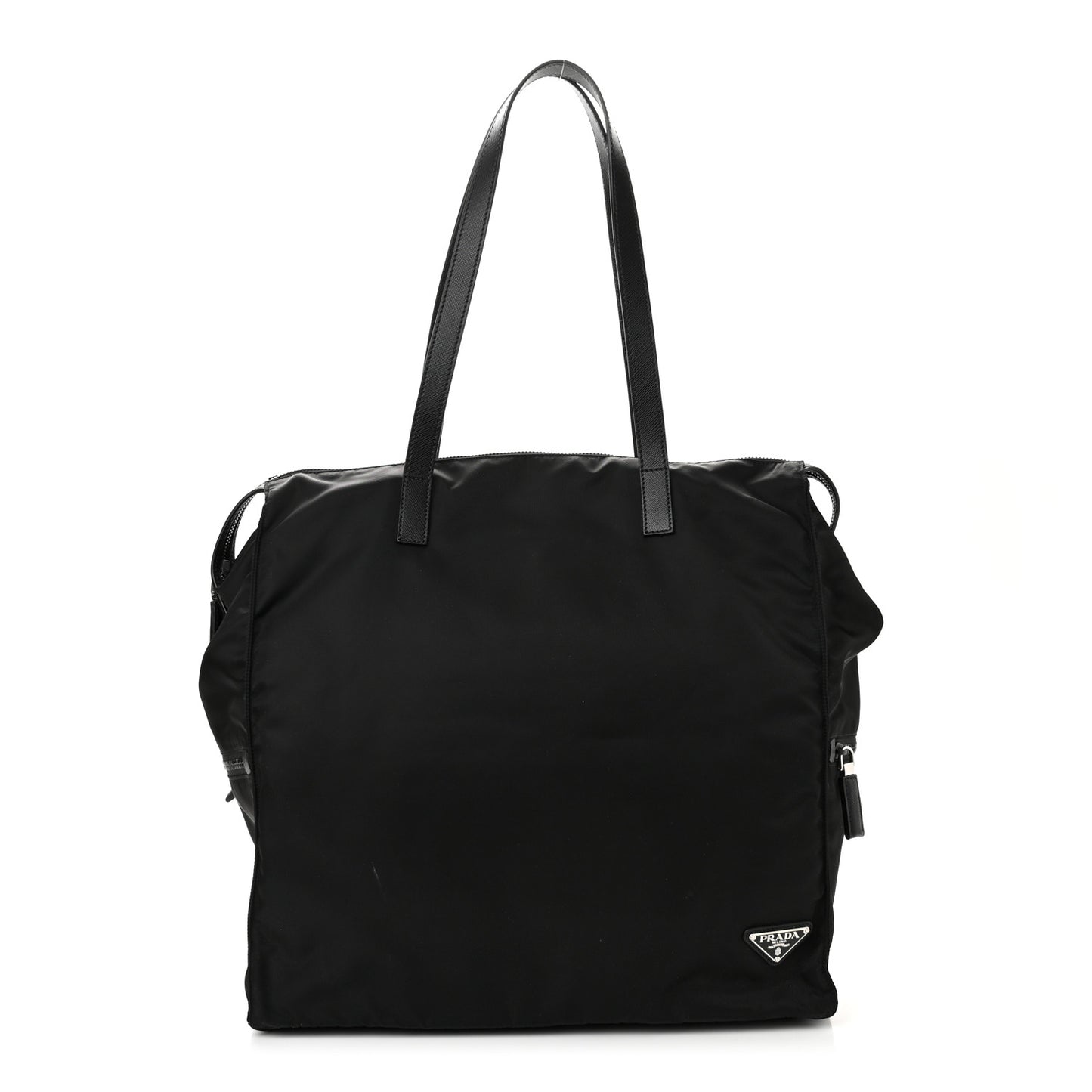 Tessuto Nylon Saffiano Shopping Tote Black