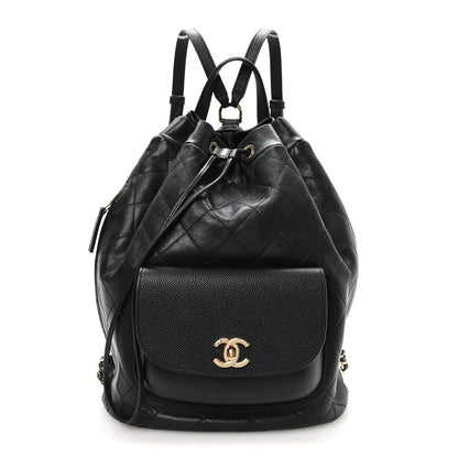 Chanel Sheepskin Caviar Quilted Daily Round Backpack Black 1 of 9
