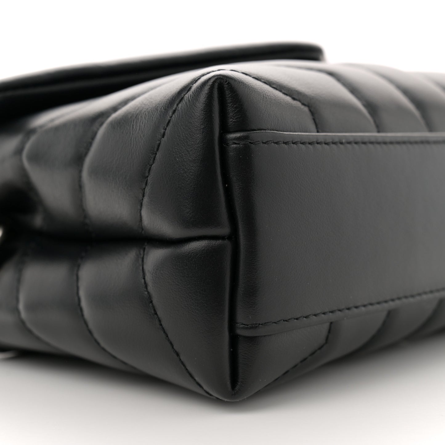 Calfskin Y Quilted Monogram Toy Loulou Crossbody Bag Black