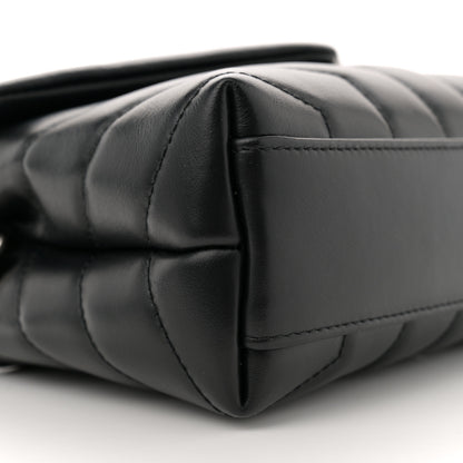 Saint Laurent Calfskin Y Quilted Monogram Toy Loulou Crossbody Bag Black 9 of 10