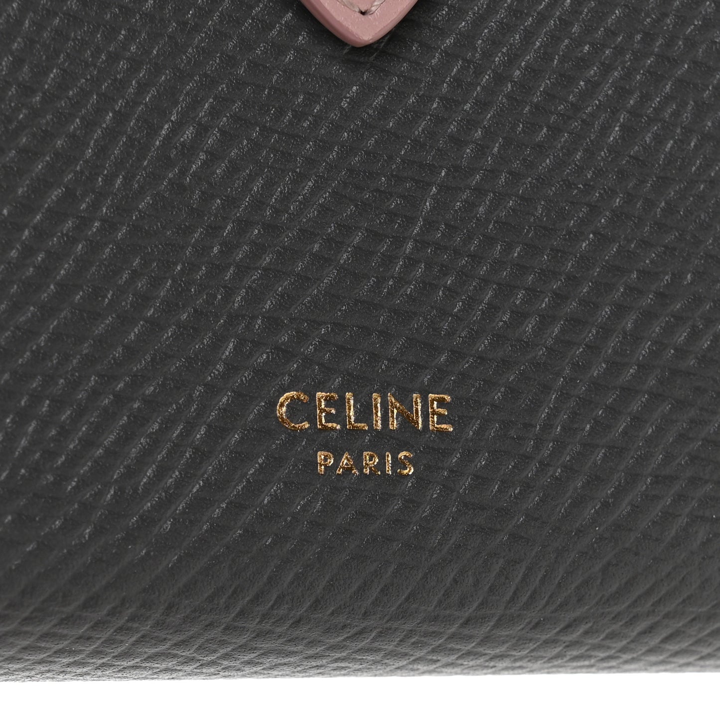Grained Calfskin Medium Multifunction Strap Wallet Grey Vintage Pink