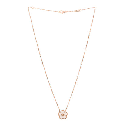 Van Cleef & Arpels 18K Rose Gold Mother of Pearl Lucky Spring Plum Blossom Necklace 3 of 6