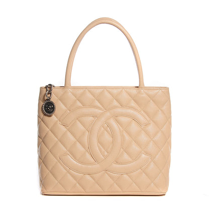 Chanel Caviar Quilted Medallion Tote Light Beige 1 of 8