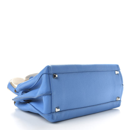 MCM Grained Calfskin Medium Milla Tote Tile Blue 4 of 9