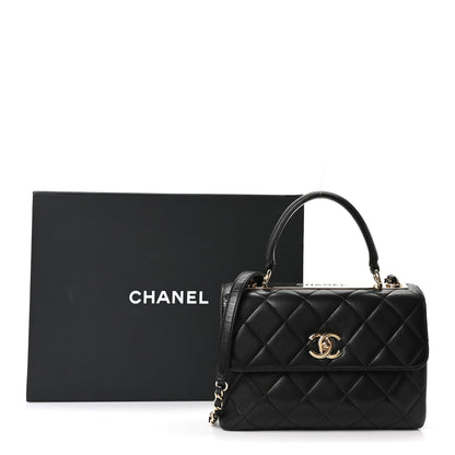 Chanel Lambskin Quilted Small Trendy CC Dual Handle Flap Bag Black 10 of 10