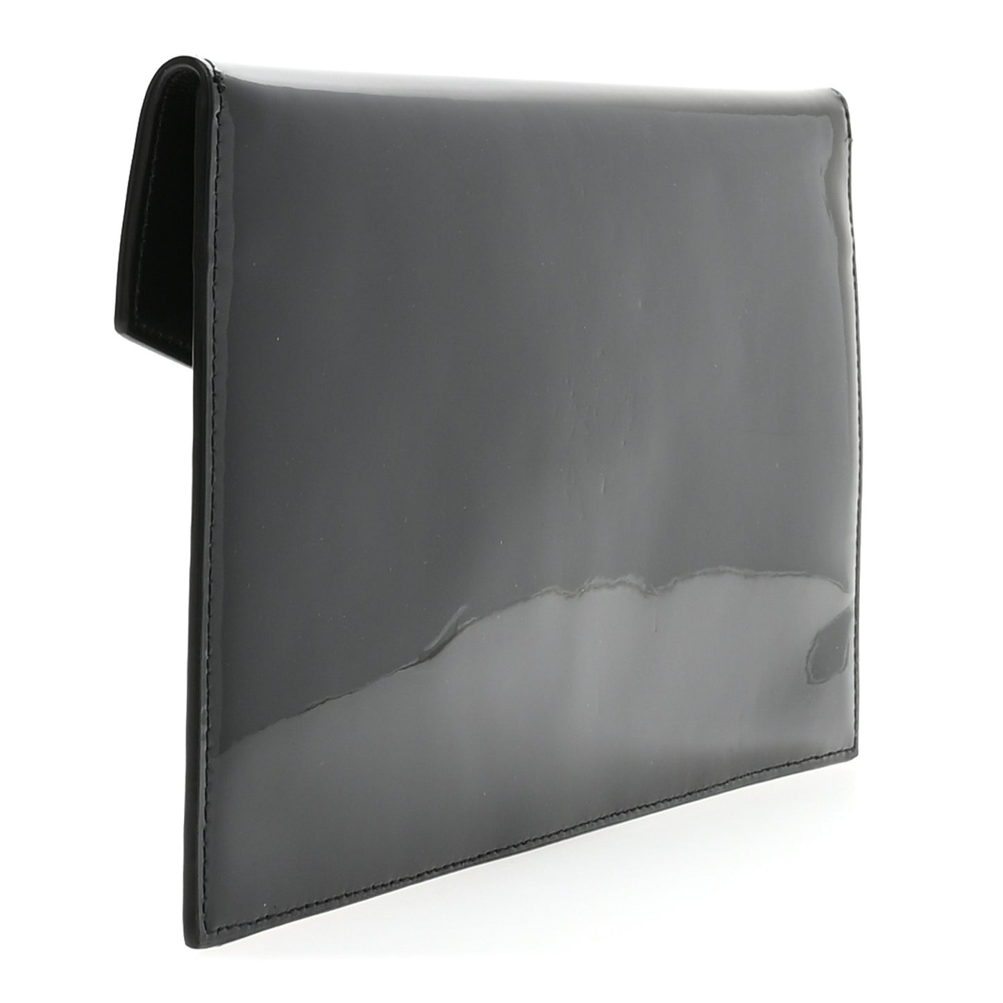Patent Calfskin Monogram Uptown Clutch Black