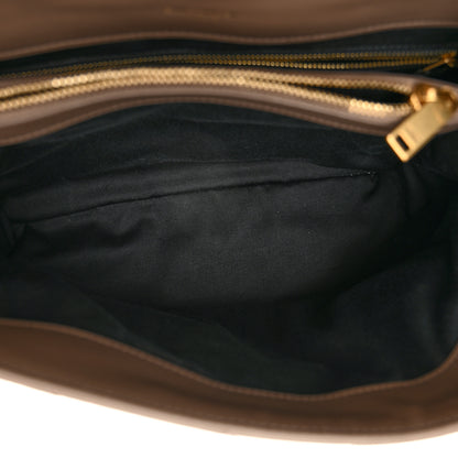 Saint Laurent Calfskin Y Quilted Monogram Medium Loulou Chain Satchel Dark Latte 5 of 11