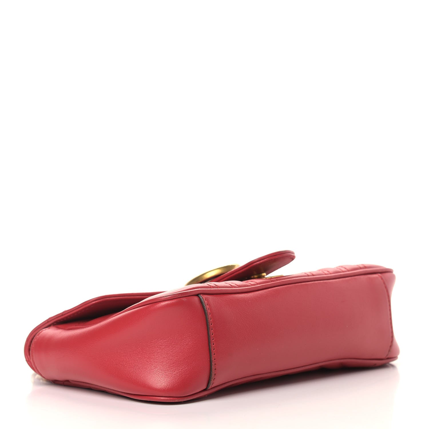 Gucci Calfskin Matelasse Mini GG Marmont Shoulder Bag Hibiscus Red 4 of 14