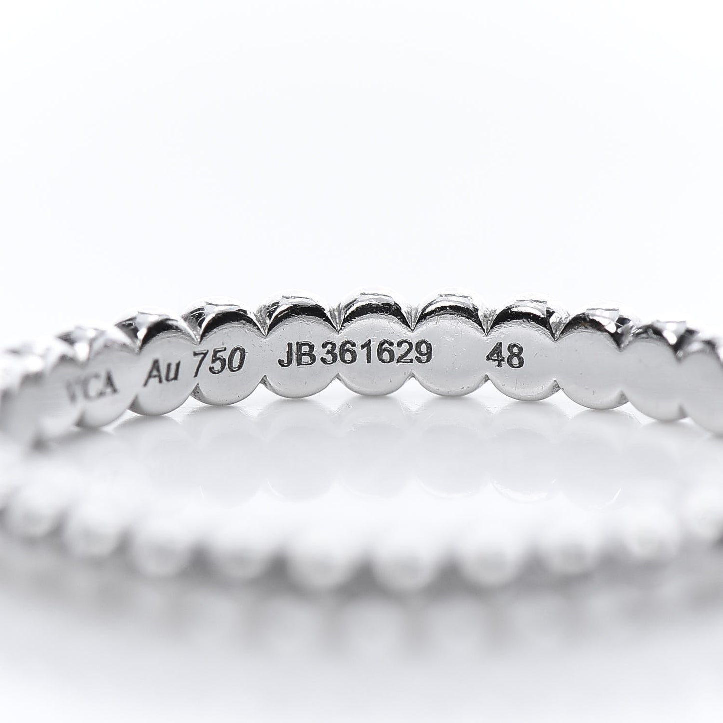 18K White Gold Small Perlee Ring 48 4.5