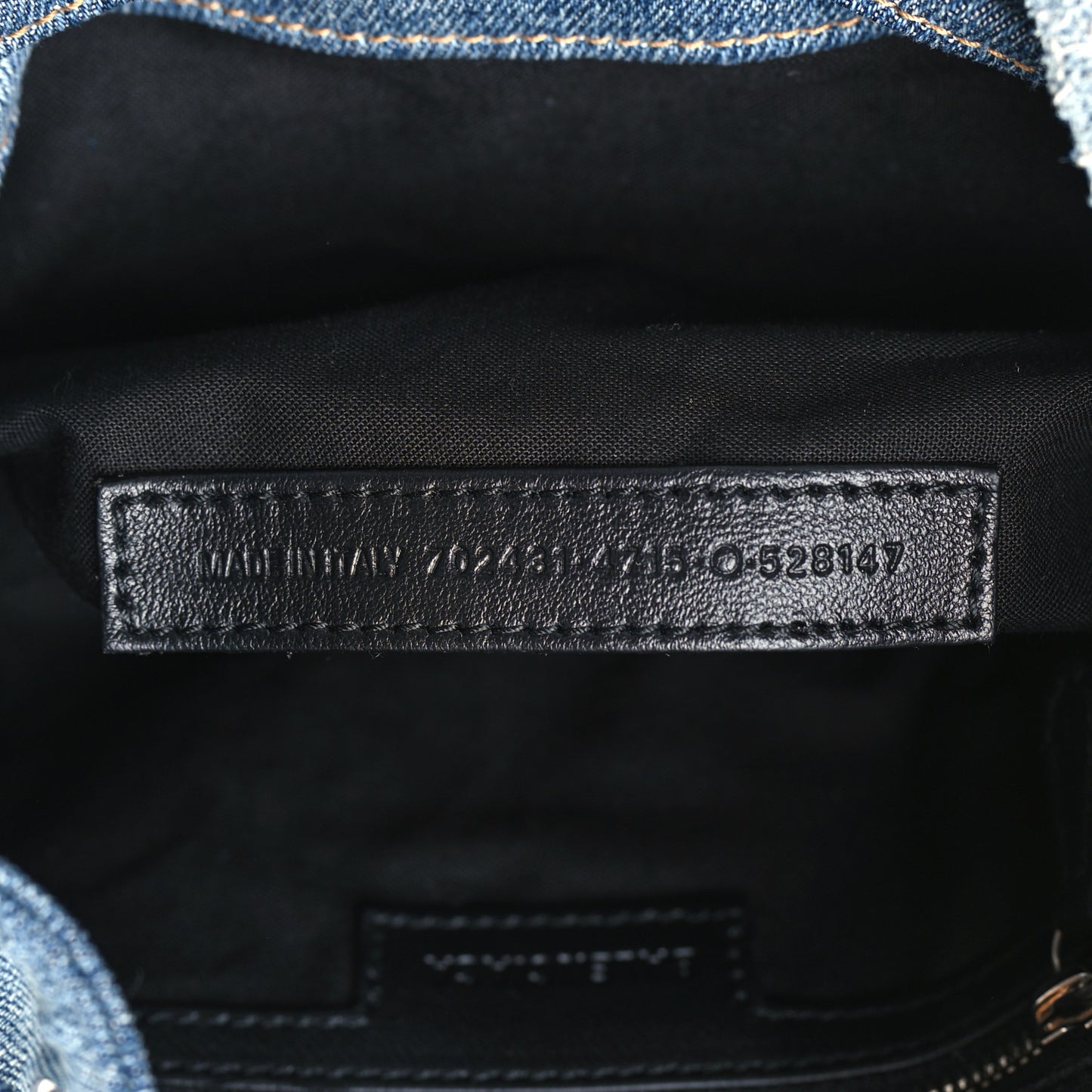 Washed Denim Crystal BB Monogram Le Cagole Bucket Bag XS Blue