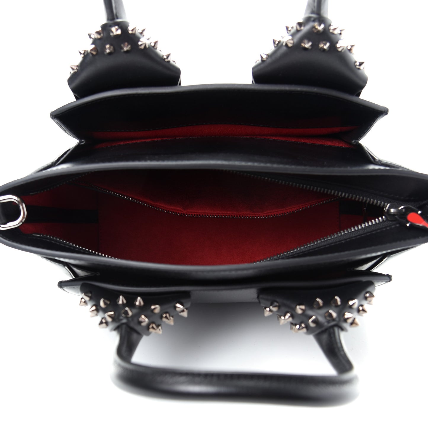 Grained Calfskin Spike Small Eloise Tote Black