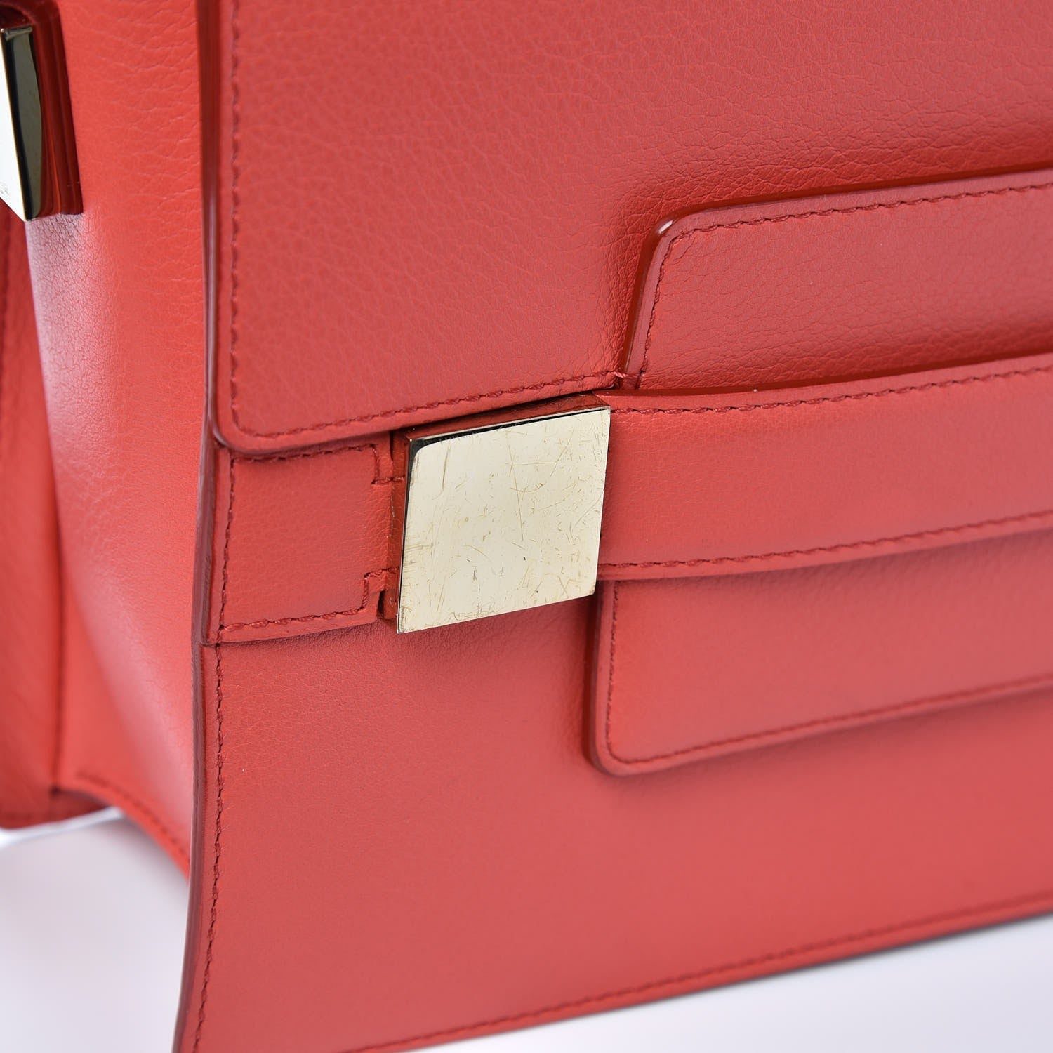 Delvaux Calfskin PM Madame Shoulder Bag Coral 8 of 9