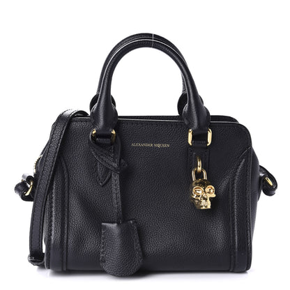 Alexander McQueen Pebbled Calfskin Mini Padlock Tote Black 1 of 10