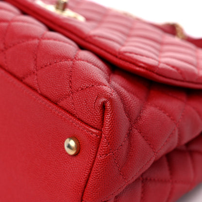 Chanel Caviar Quilted Small Coco Handle Flap Red 9 of 11