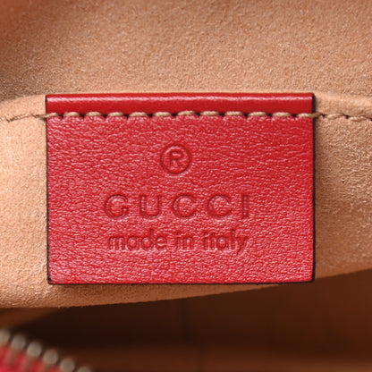 Gucci Calfskin Matelasse Mini GG Marmont Chain Shoulder Bag Hibiscus Red 6 of 9