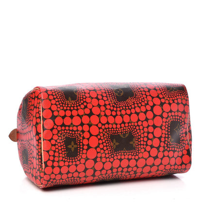Louis Vuitton Monogram Kusama Town Speedy 30 Red 4 of 7