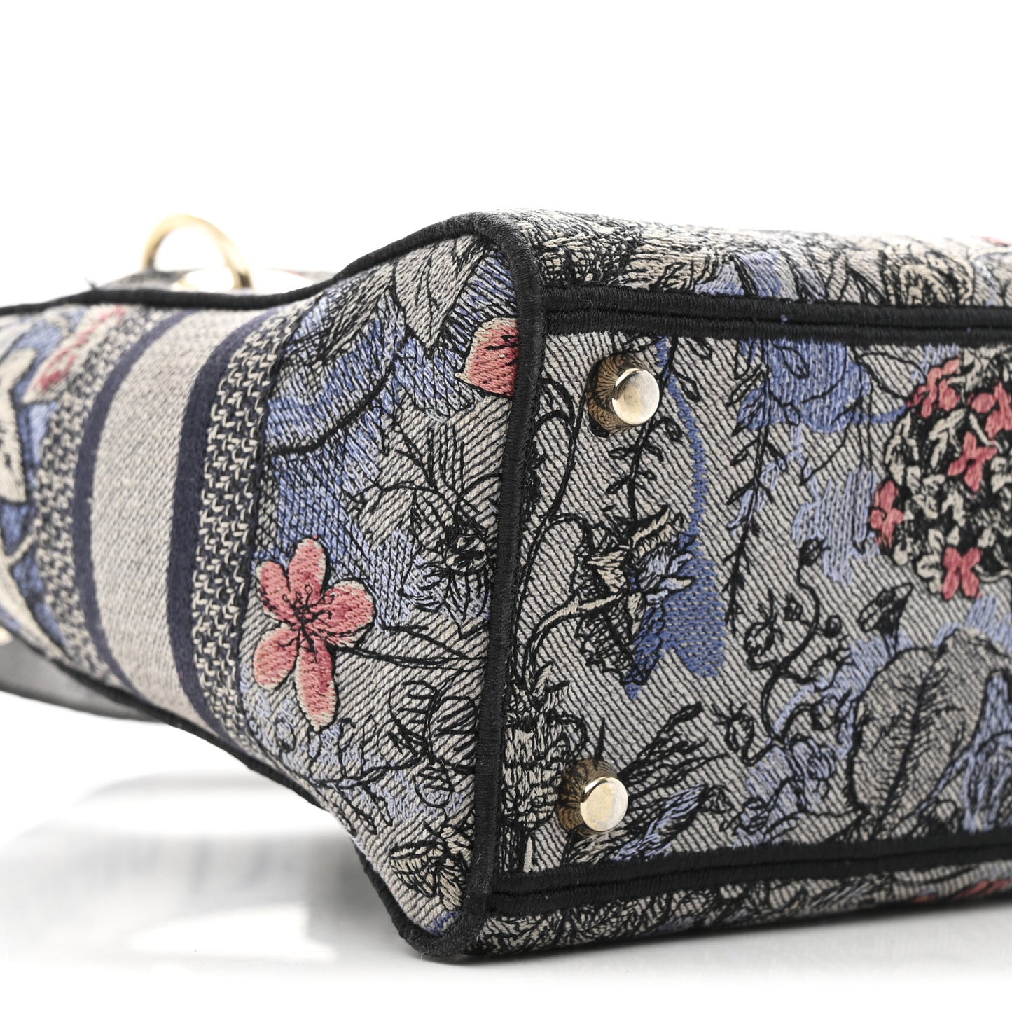 Canvas Embroidered Jardin Magique Medium Lady D-Lite Denim Multicolor