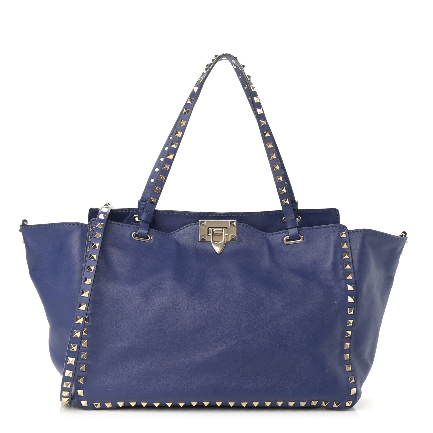 Vitello Medium Rockstud Tote Blue China