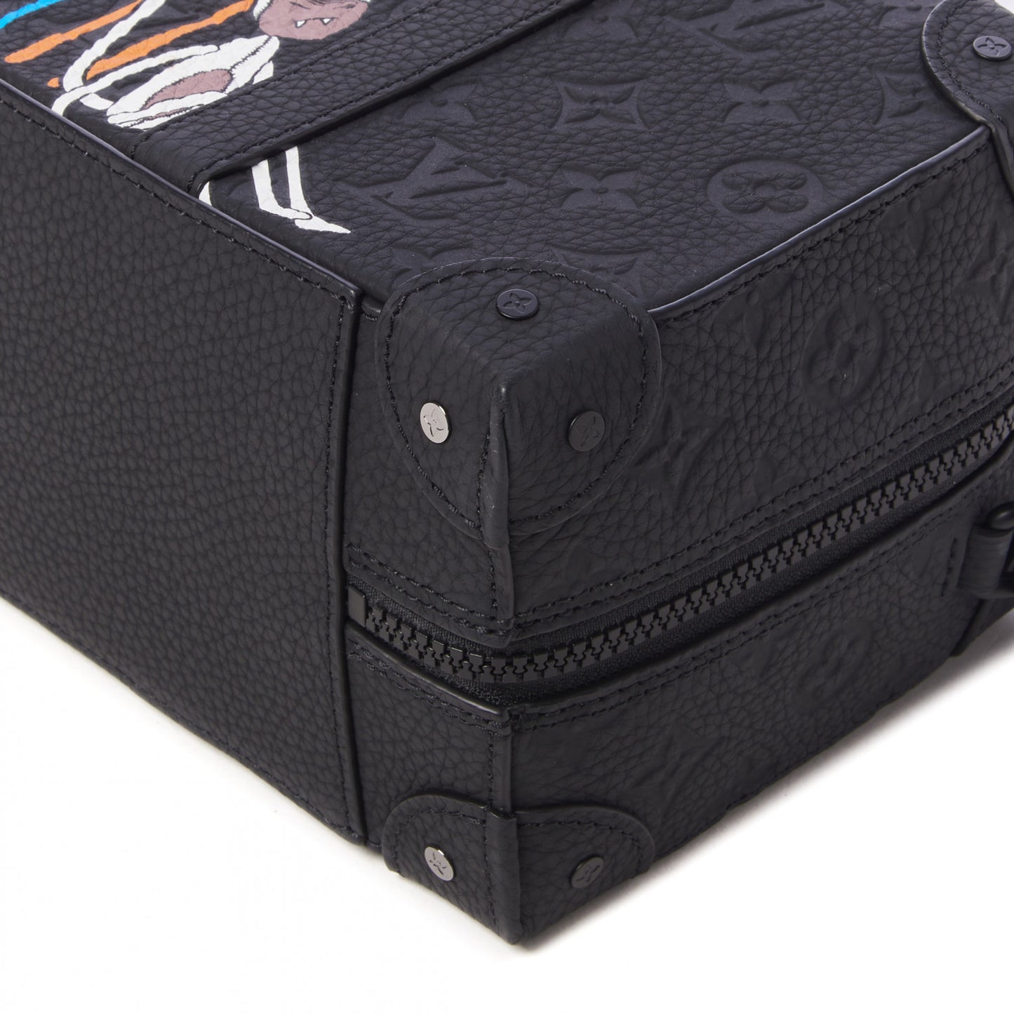 Taurillon Monogram Cartoon LV Friends Speedy Soft Trunk Black