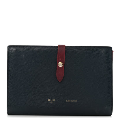 Celine Grained Shiny Calfskin Large Multifunction Strap Wallet Steel Blue 1 of 14