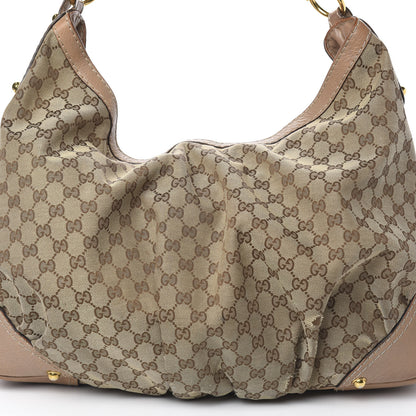 Gucci Monogram Large Jockey Hobo Beige 13 of 23