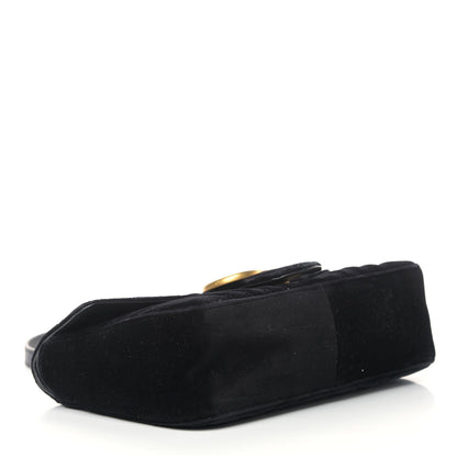 Gucci Velvet Matelasse Small GG Marmont Shoulder Bag Black 4 of 11