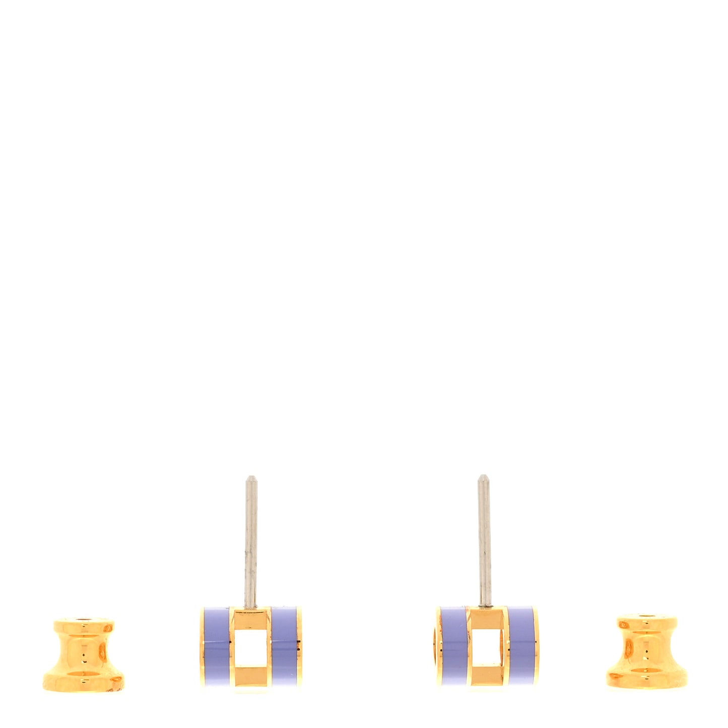 Rose Gold Lacquered Mini Pop H Earrings Lilac