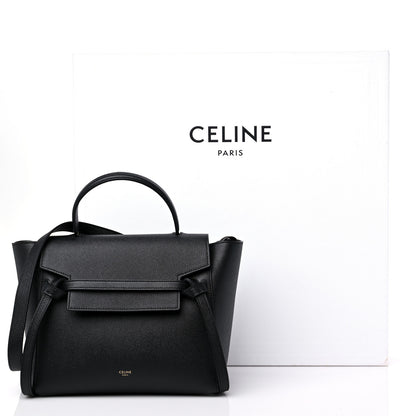 Celine Grained Calfskin Micro Belt Bag Black 10 of 10