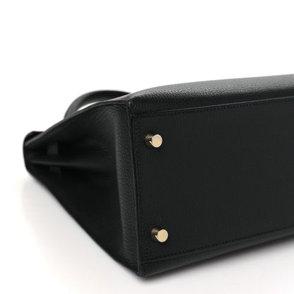 Hermes Vache Liegee Kelly Sellier 32 Black 9 of 12