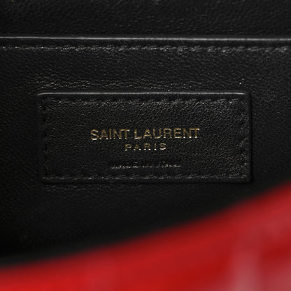 Saint Laurent Patent Matelasse Monogram Large Vicky Chain Bag Rouge Eros 6 of 12