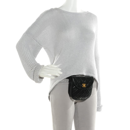 Chanel Lambskin Quilted Flap Waist Belt Bag 80 32 Black 5 of 10