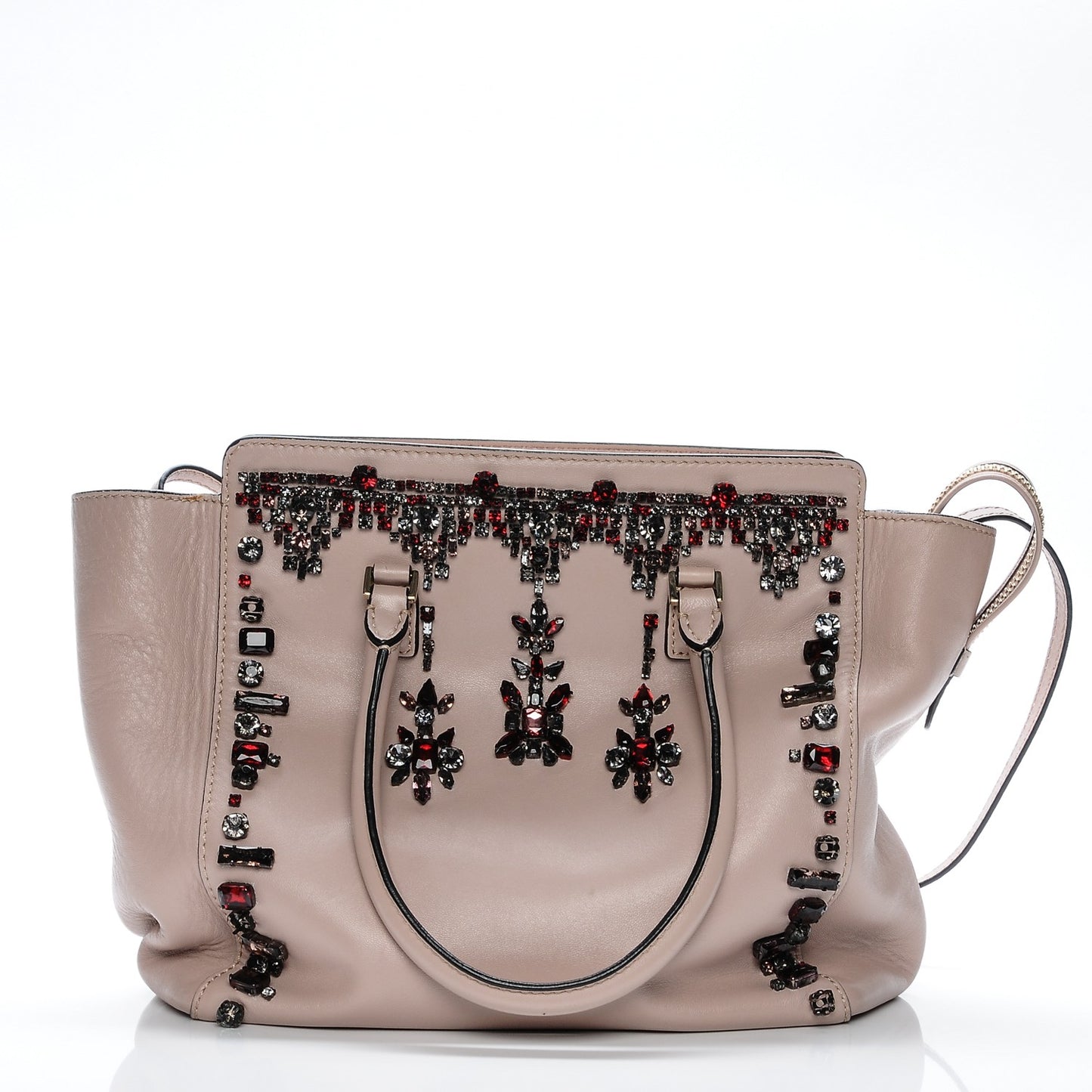 Nappa Crystal B Diamond Tote Light Pink