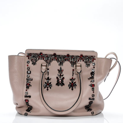 Valentino Garavani Nappa Crystal B Diamond Tote Light Pink 8 of 12