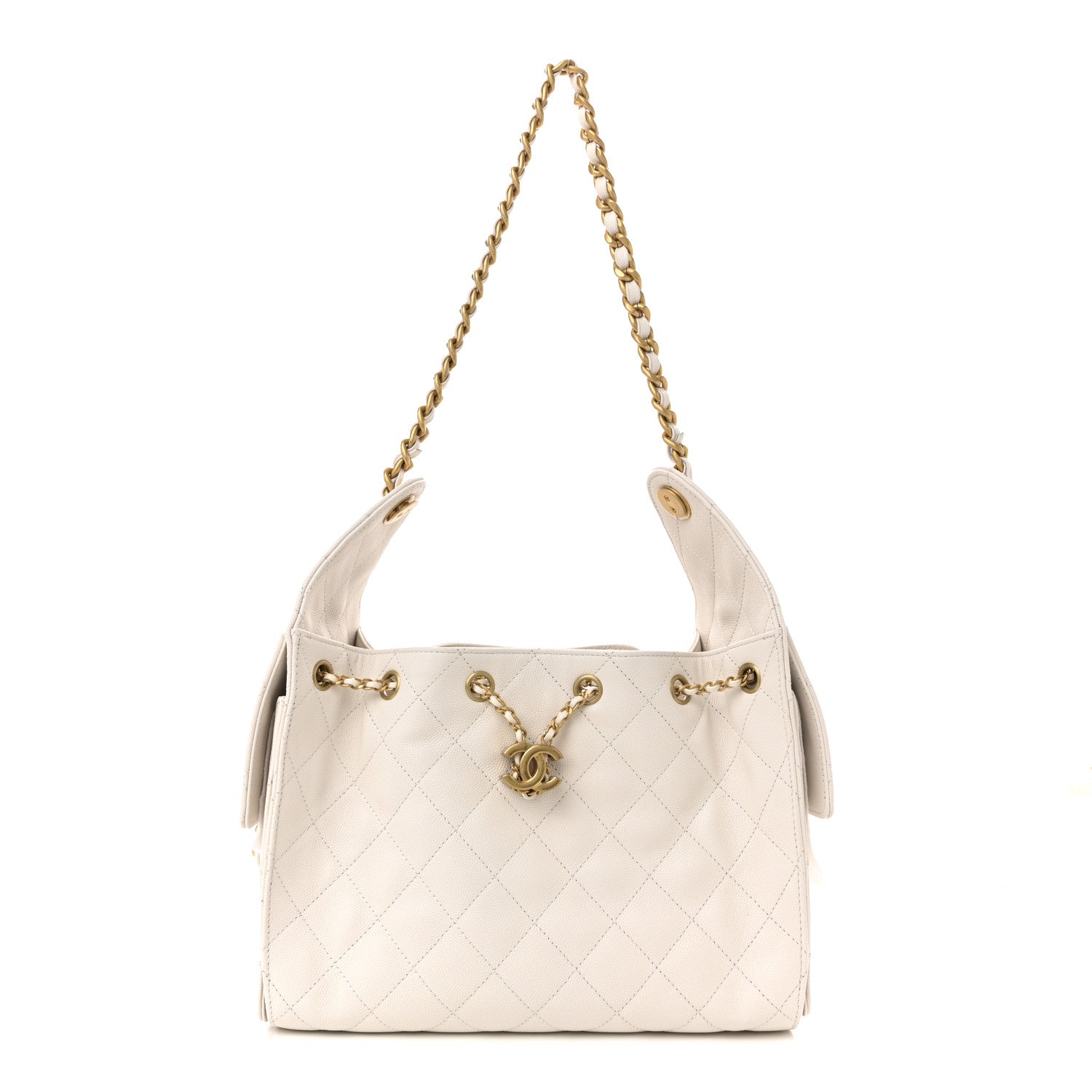 Chanel Caviar Quilted Small Chanel 25 Handbag White 1 of 11