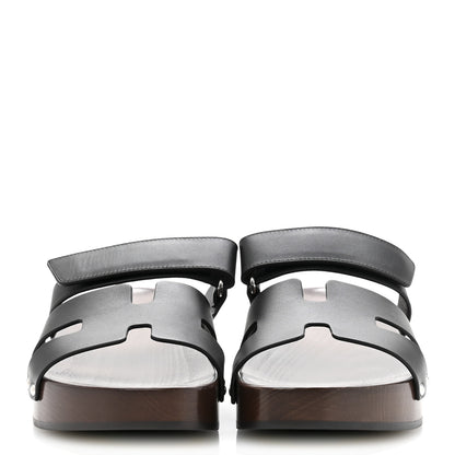 Hermes Calfskin Womens Kos Clog 38 Black 3 of 10