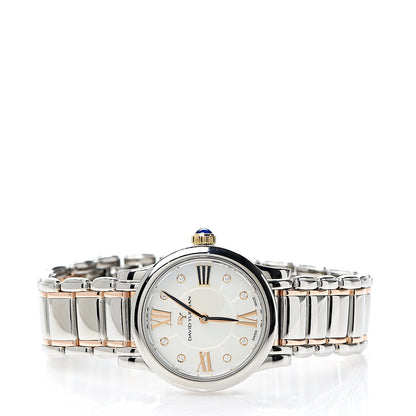 David Yurman Stainless Steel 18K Yellow Gold Diamond Mother of Pearl 30mm Classic Quartz Watch 2 of 6