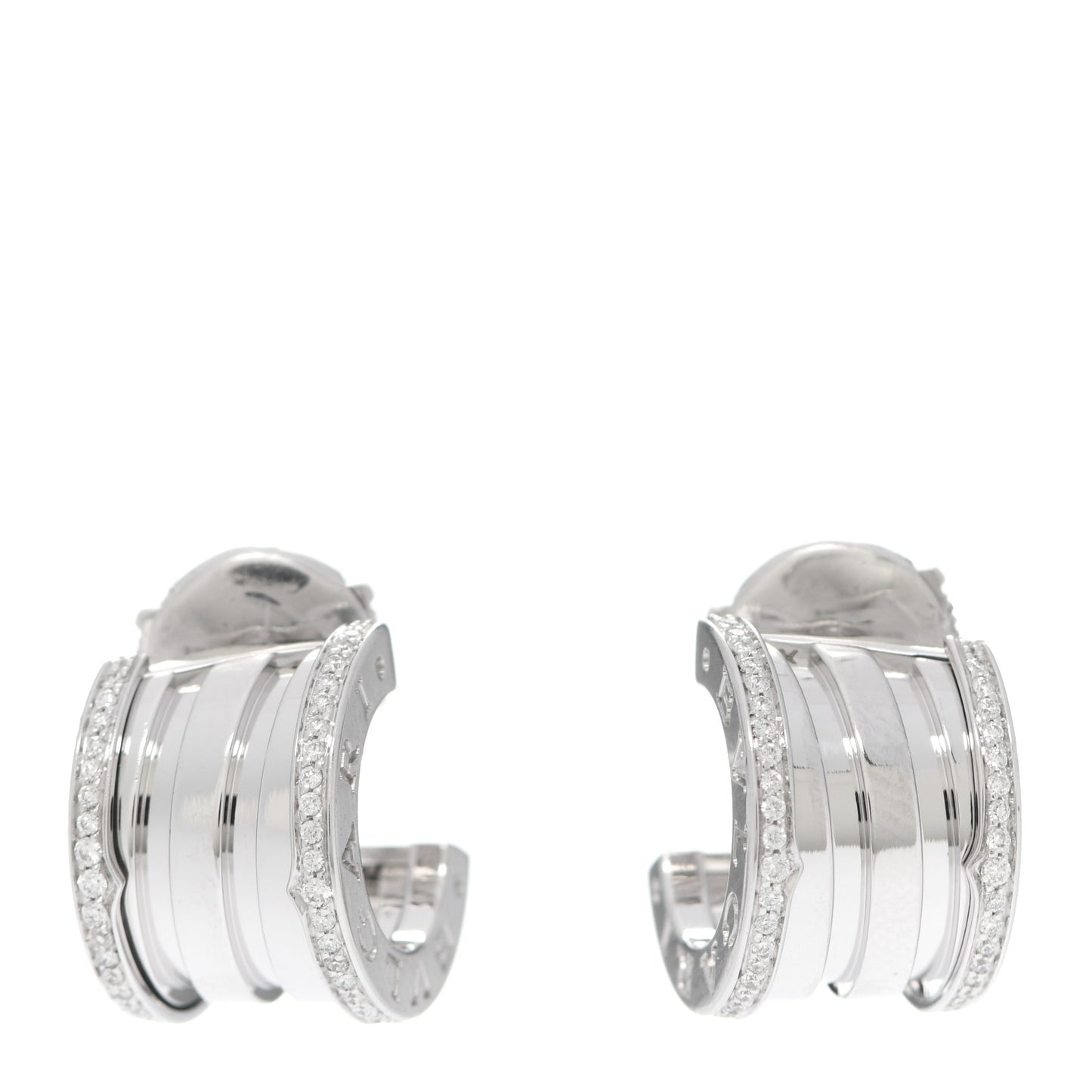 18K White Gold Diamond B.Zero1 Hoop Earrings
